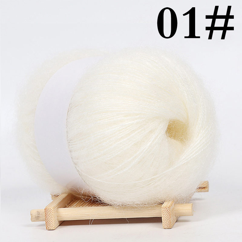 25G Praktische Mohair Garen Zachte Fijne Wol Haak Garen Voor Breien Sjaal Kleding Hoed Delicate Glad Wol Garen: 1