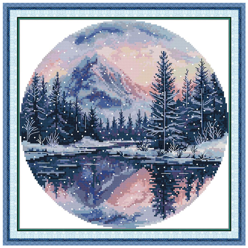 Four seasons pattern counted cross stitch kit diy 11ct 14ct 16ct stamped dmc cross stitch kit embroidery handicrafts
