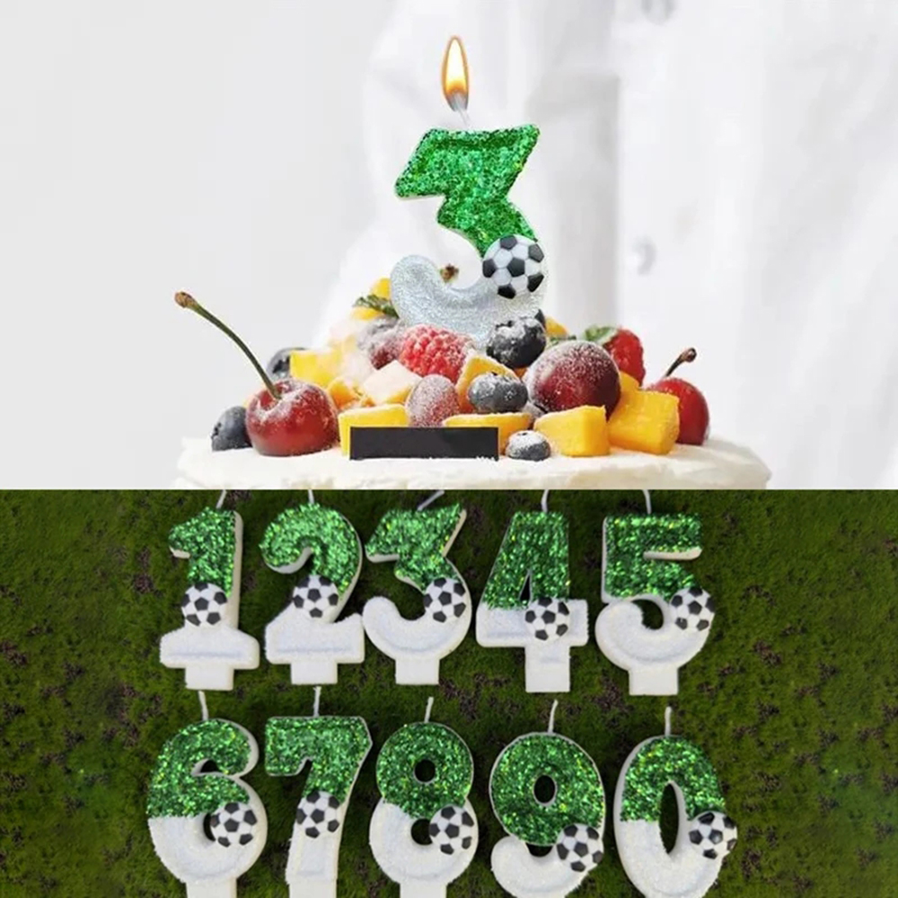 Football Cake Candles Birthday Number Candles Soccer Candles Cupcake Toppers Cake Decorating Supplies Football