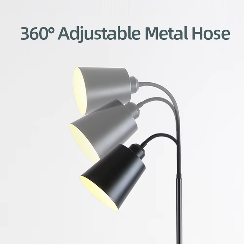 Lámpara de pie de cuello de cisne ajustable para sala de estar, iluminación de Hotel E27, cabezal giratorio de 360 °, , luz LED decorativa para interiores