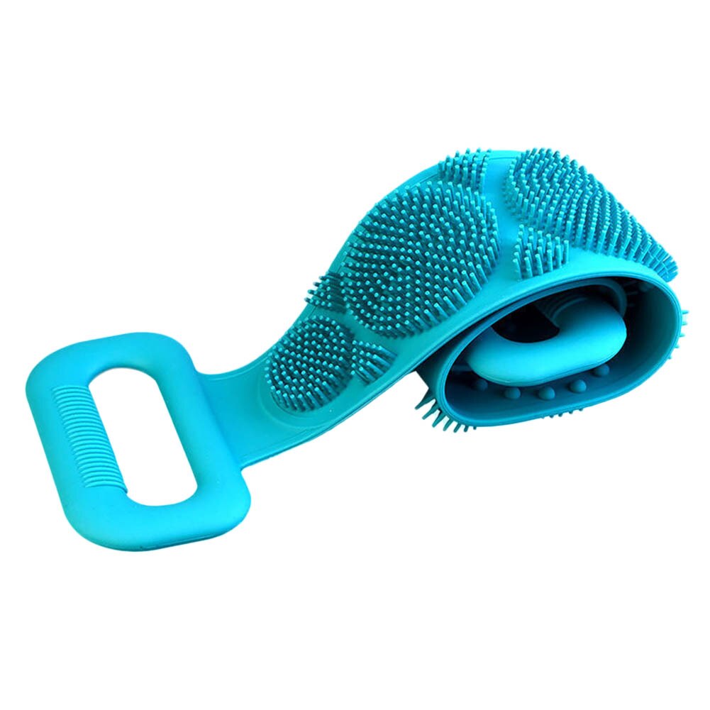 Double-Side Siliconen Bad Borstel Wassen Scrub Body Massage Douche Scrubber: 	Green