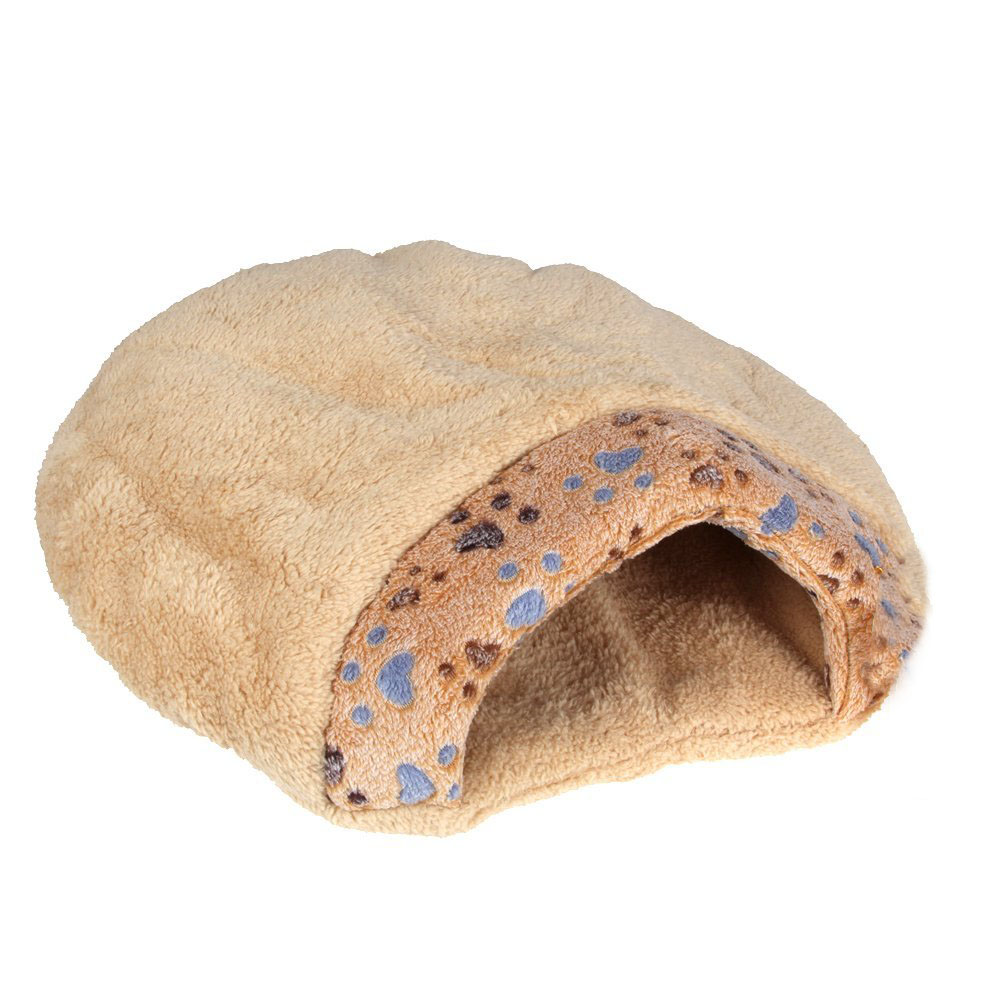 Saco de dormir de cama para gato y perro, cálido, cálido, para invierno, con forma de hamburguesa, de felpa