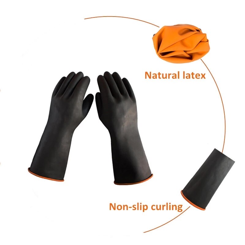 Heavy Duty Chemical Resistant Rubber Gloves Labor Acid Oil Resistant Latex Gloves For Home Industry Work Safety Protection Glove
