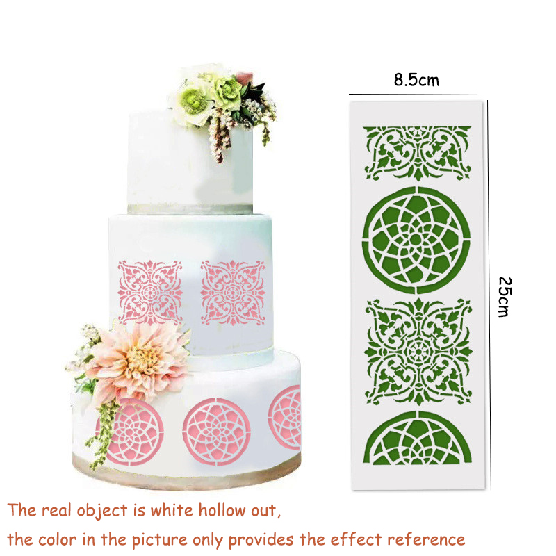 DIY Stil Schokolade Fondant Druck Schablone Hohl Zucker Sieb bilden Hochzeit Kuchen Schablone Rand Dekoration Vorlage Backen Werkzeuge: 75045