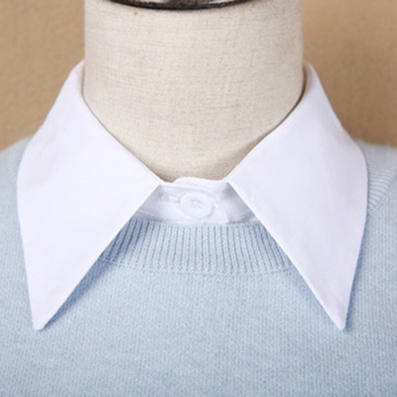 Vrouwen Volwassen Kant Solid Revers Nep Kraag Shirt Dame Afneembare Kragen Blouse Das Kleding Accessoires