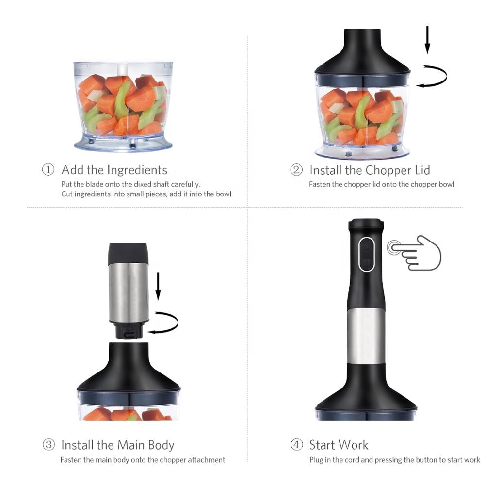 LINKCHEF 800W HEAVY DUTY 3 IN 1 WITH 500ml CHOPPER 800ML BEATER CUP STICK HAND BLENDER