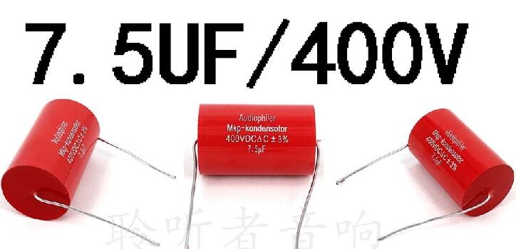 2 pieces Axial MKP 4.7 5.6 6.8 7.5 8.0 8.2 10 UF 400V Metal Film Coupling Divider Capacitor Ampl: 7.5UF 400V