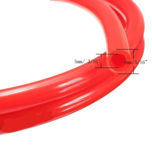 Manguera de tubo para de gasolina y motocicleta de 1M, 5mm, I/D, 8mm O/D, Material de caucho rojo, tubería de suministro