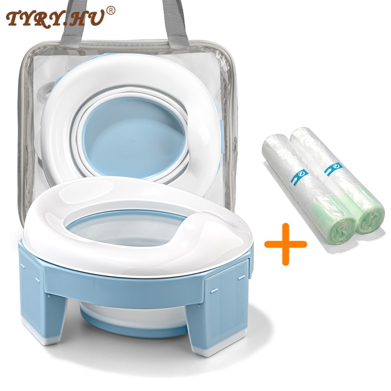 Baby Draagbare Wc Zindelijkheidstraining Seat Multifunctionele 3 In 1 Reizen Wc Seat Opvouwbare Kinderen Potje Met Zakken