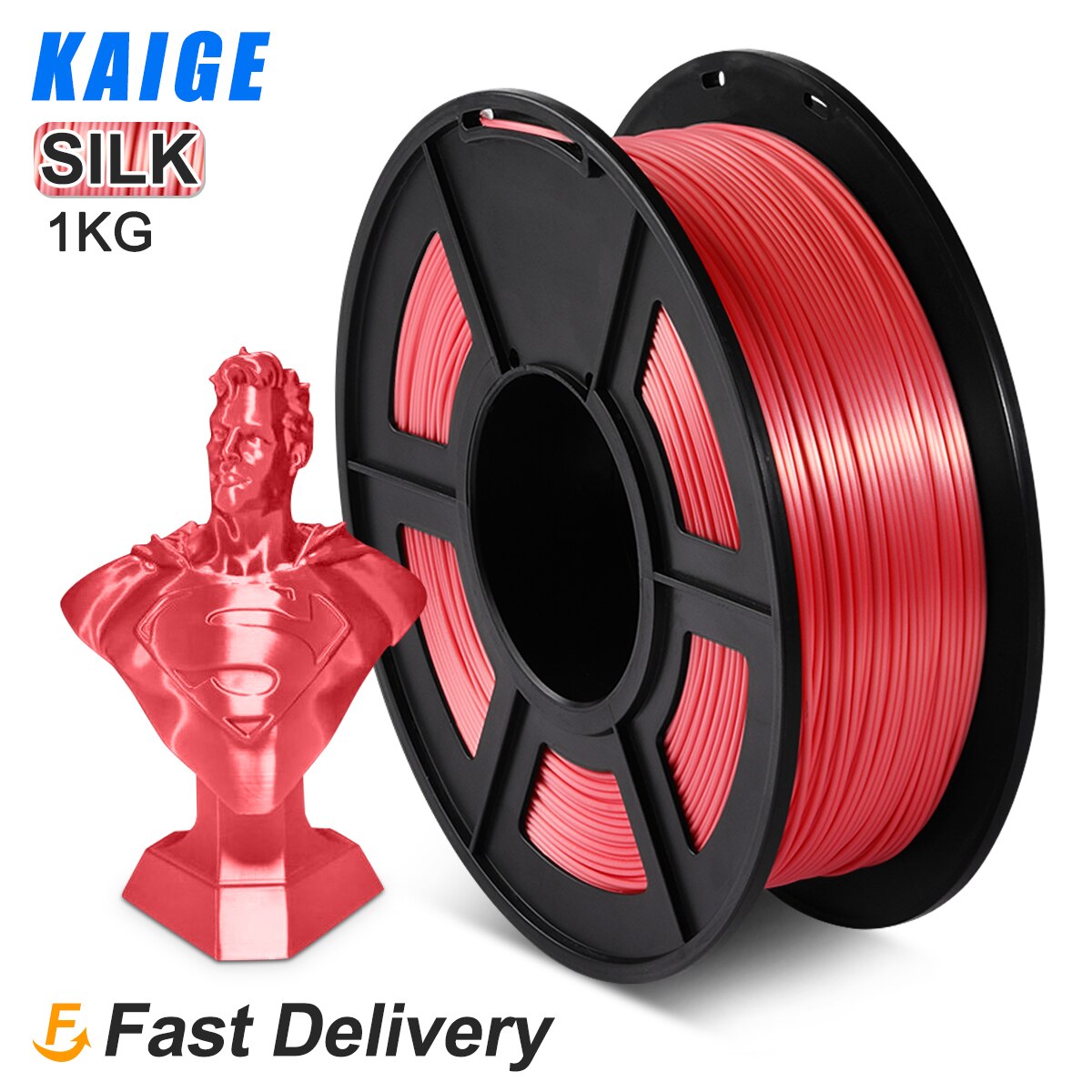 Filamento de seda PLA, 1KG, Efecto 1KG, para impresoras 3D, 1,75 MM, 2.2lbs, recargas de textura de seda blanca, Material Biodegradable: SILK-Watermenon Red