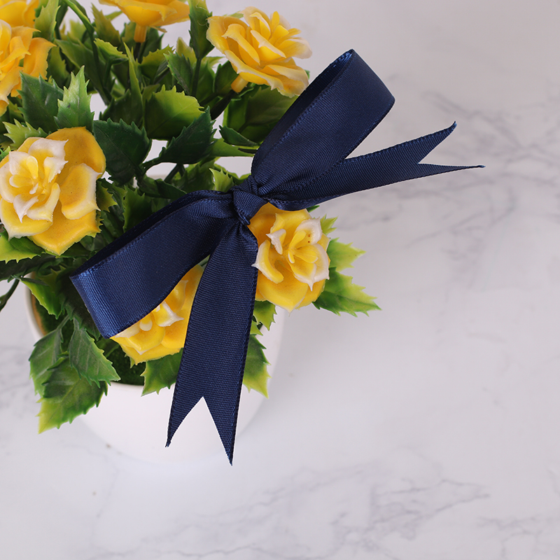 22 metros/rollo de cinta de raso de poliéster azul marino, decoración para de boda y graduación, cintas para envolver pasteles, accesorios para el cabello DIY, lazo