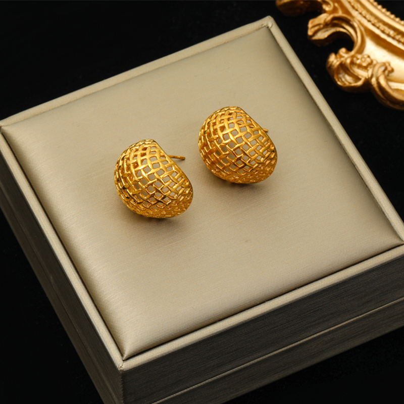 EILIECK-pendientes de acero inoxidable 316L para mujer y niña, aretes giratorios geométricos de Color dorado, joyería para la oreja que no se decolora, para , BAKьги: Chapado en platino