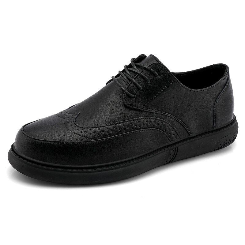 Klassiska herrskor bekväma oxford läderskor man snörning brogue män skor fest män skor