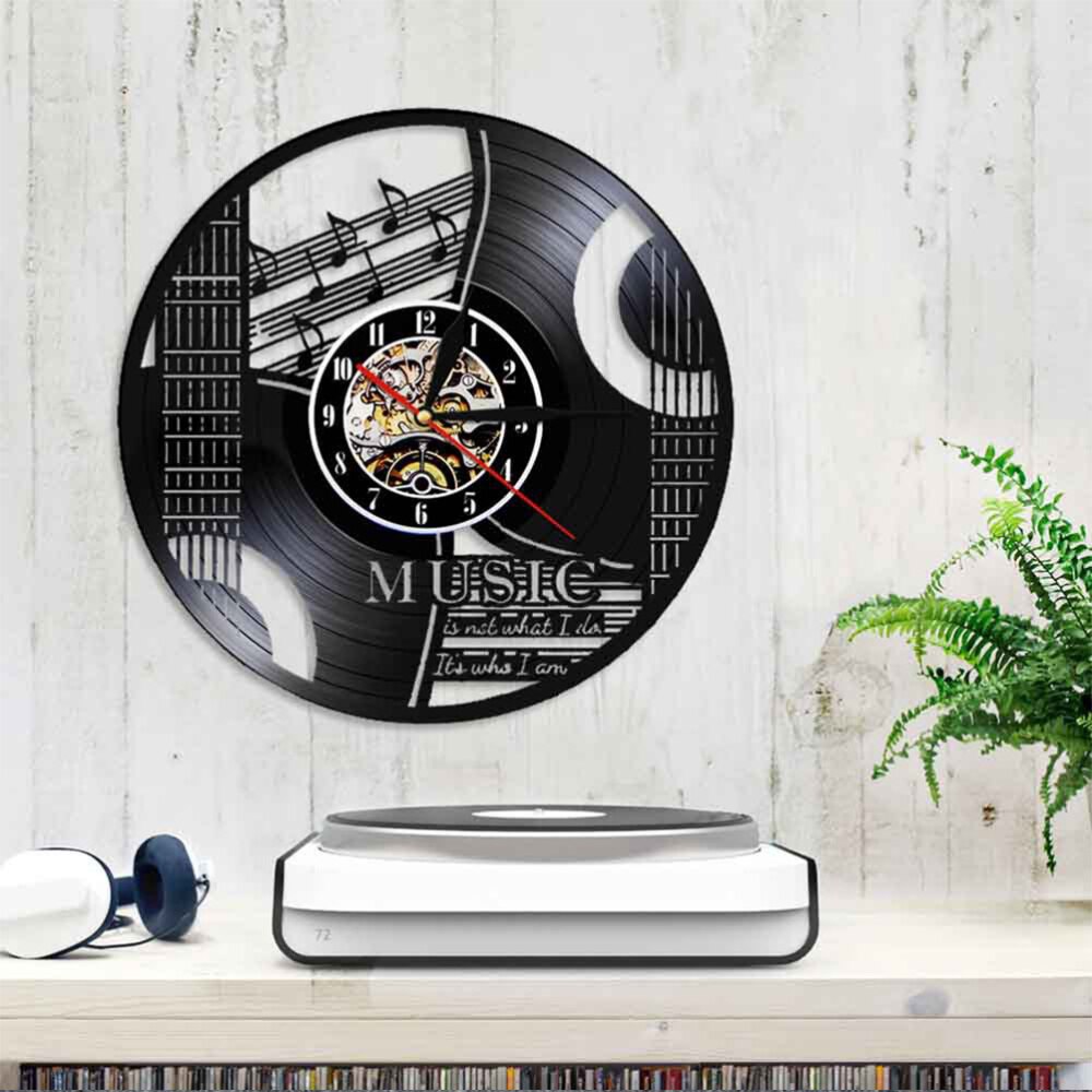 Vinyl Record Wandklok Muzieknoot Instrument Wandklok Opknoping Klok (Zonder Lamp Zending Zonder Batterij)