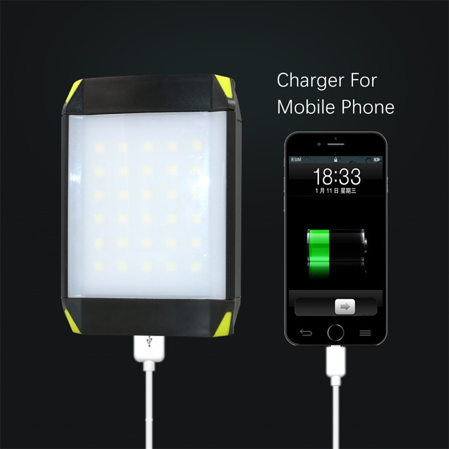 Praktische mobiele powerbank zaklamp usb oplaadbaar kampeertent licht buiten draagbare hanglamp 30 led lantaarn licht