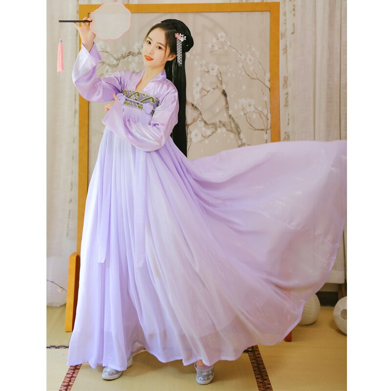 Trajes de baile tradicional chino Hanfu para mujer traje de baile popular traje nacional Hanfu vestido de actuación ropa SL1723
