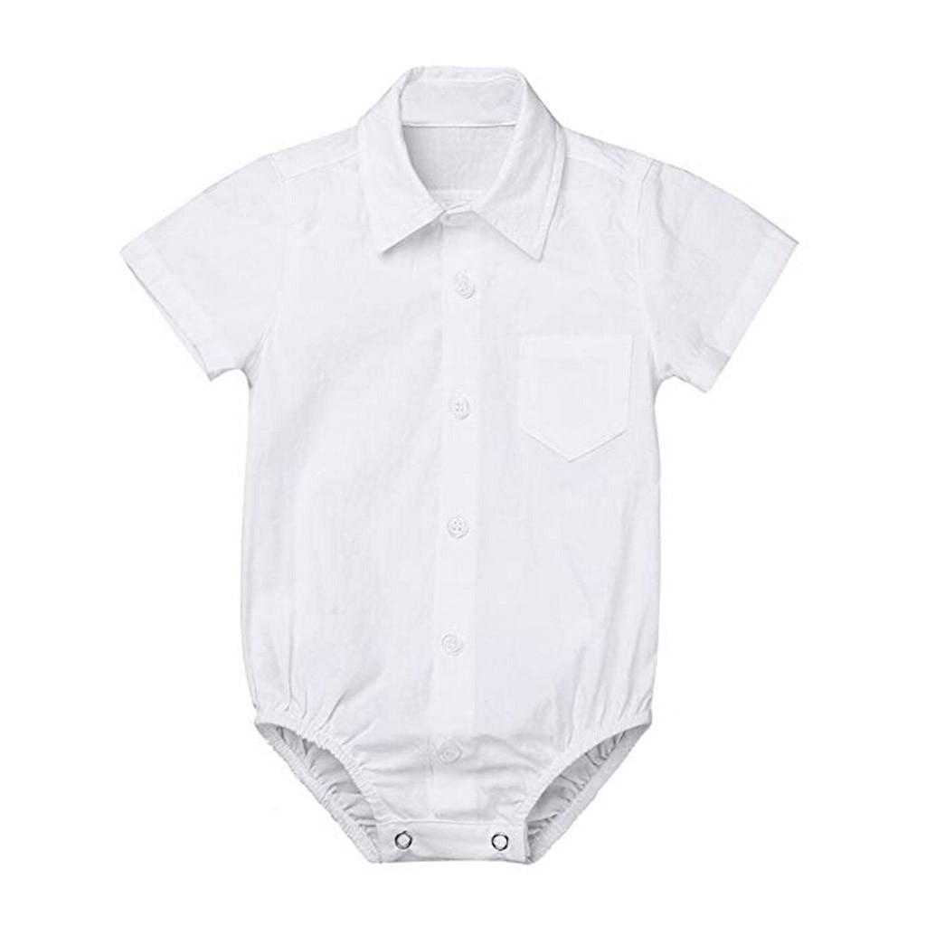 Zomer Mode Pasgeboren Baby Boys 'Formele Shirts Gentleman Romper Bodysuit Wedding Party Outfits Gratis Z5