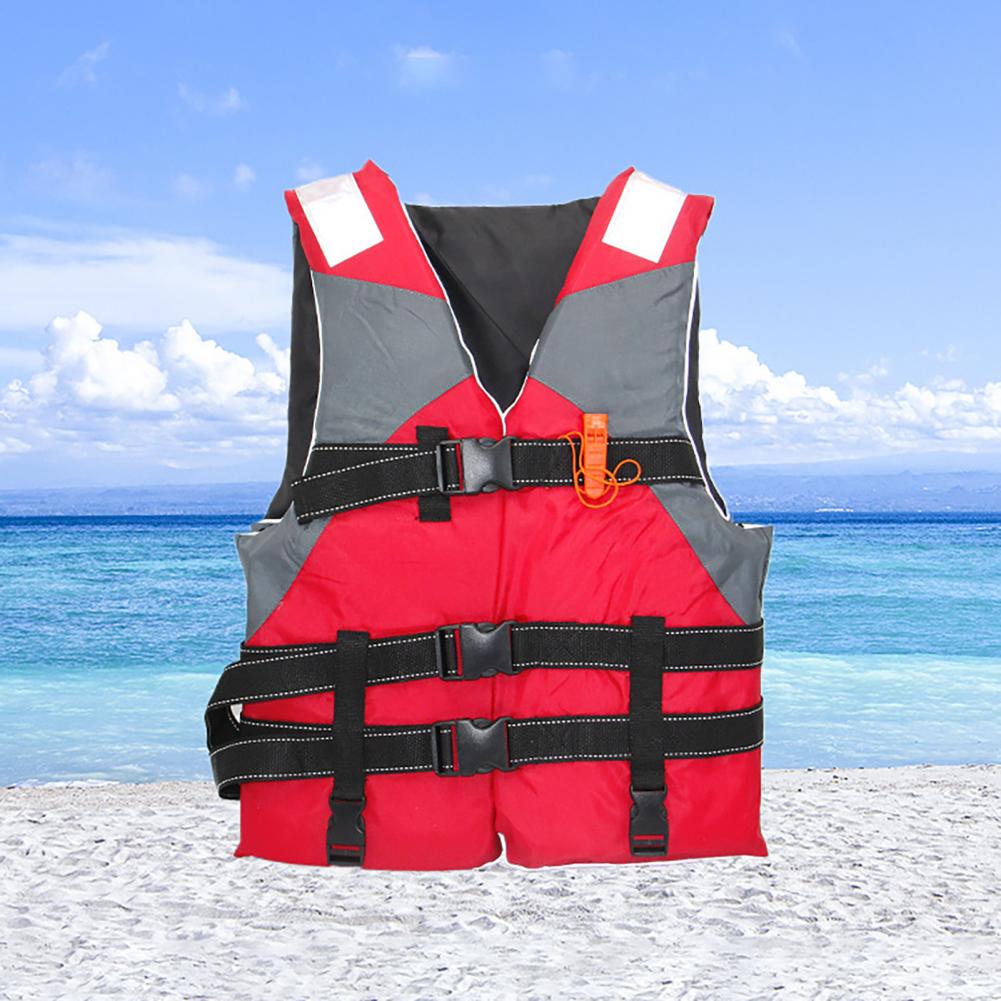 Life Jacket Safe Adjustable Swimming Jacket Oxford Cloth Unisex Lightweight Floatation Buoyancy Vest Water Sports Supplies