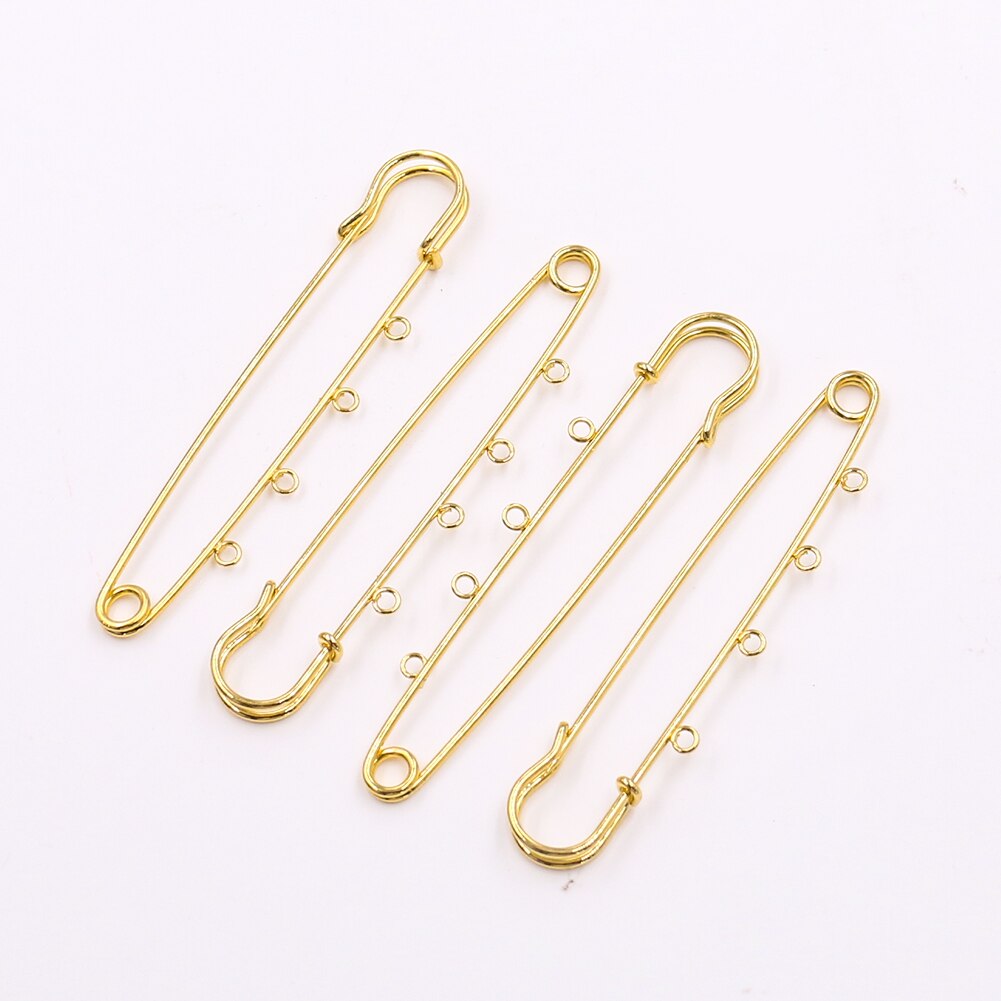 10 Uds. De pasadores de seguridad, broche grande, pasadores rectos con 4 agujeros, broche DIY, accesorios de joyería, suministros de costura de ropa