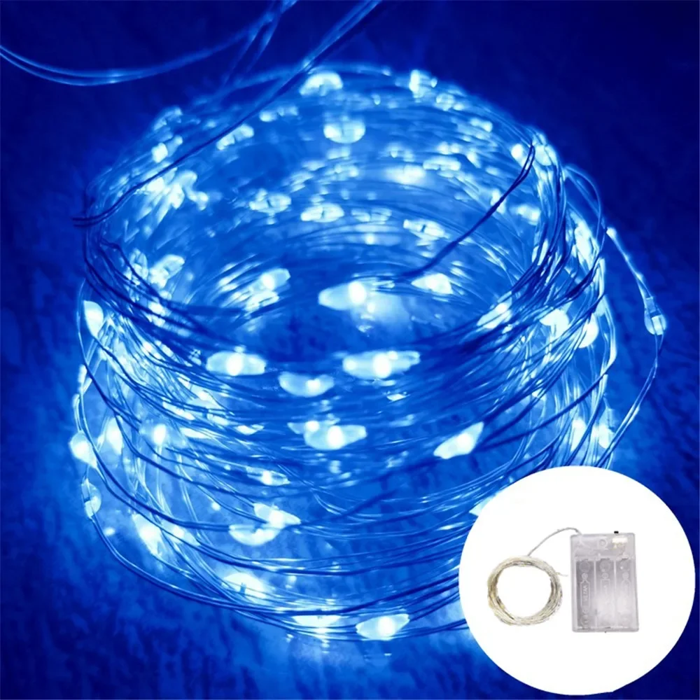 10/5M LED-kerstverlichting op batterijen Koperdraad Garland Lichtslingers Outdoor Garden Party Wedding Lights Christmas Decor: RGB / 650W