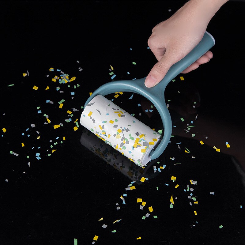 Handle Dust Paper Tearable Adhesive home standing viscous roller Sticky viscous tearable clothes dusting paper removal brush