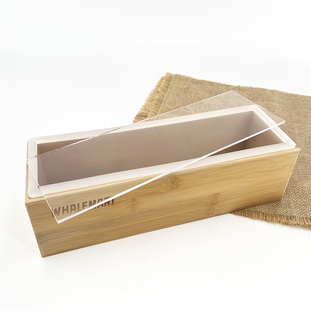 Rendering Silicone Mold Soap Making Supplies Set With Bamboo Box Partition For Handmade Soap Tools: bamboo box with lid