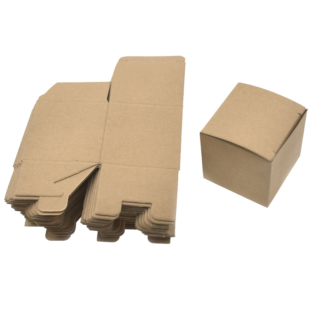 50pcs/Lot Blank Kraft Paper Box Packaging Small Cardboard Handmade Soap Box for Wedding Craft Jewelry Candy Box Folding