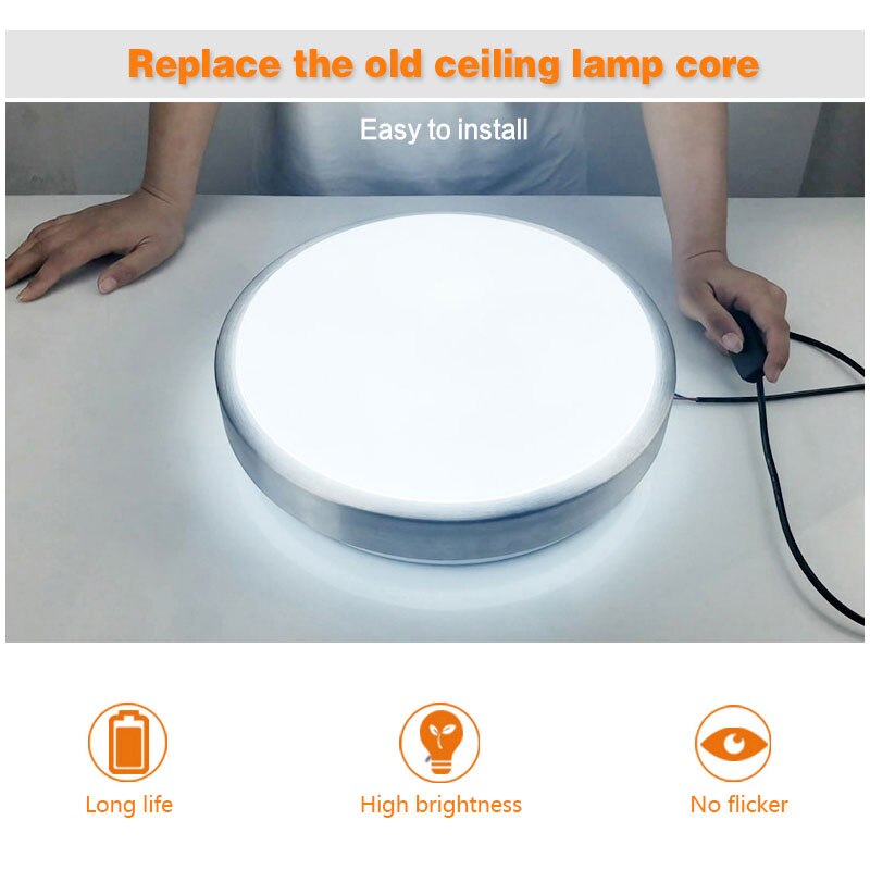 Decke Lampen Led-modul Licht AC220V 230V 240V 12W 18W 24W Ersetzen Decke Licht Beleuchtung quelle Bequeme Installation