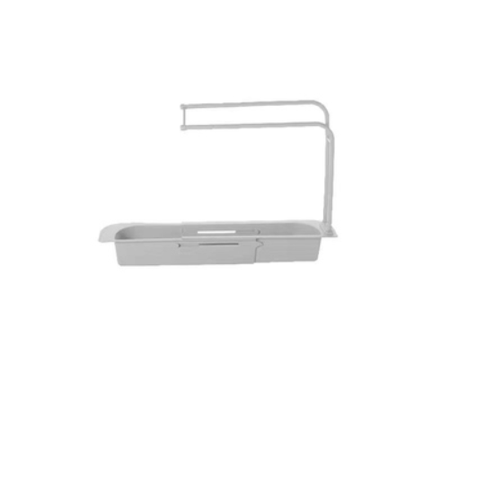 Telescopische Gootsteen Plank Zeep Spons Afvoer Rack Expandable Afdruiprek Spoelbak Lade Houder Verstelbare Afvoer Mand Thuis Keuken Opslag: Grey