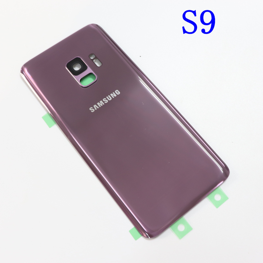 Samsung Della Copertura Posteriore Della Batteria per Samsung Galaxy S9 Più S9 + G965 SM-G965F G965FD S9 G960 SM-G960F G960FD Posteriore Posteriore cassa di Vetro: S9 purple