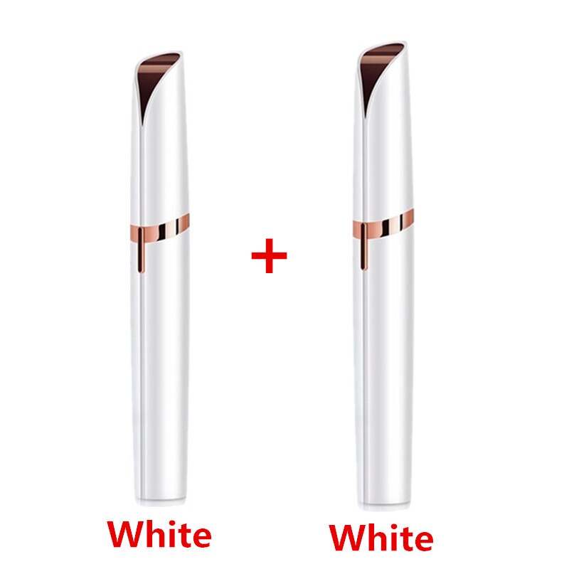 Depiladora eléctrica multifunción para cejas, máquina de afeitar de lápiz, depiladora indolora, recortadora: white and  white
