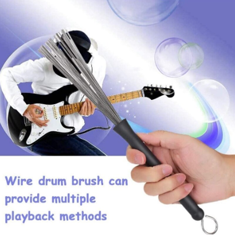 Drum Stick Drum Brush, Special Drum Brush for Drum Set, Retractable Stainless Steel Wire Drum Brush