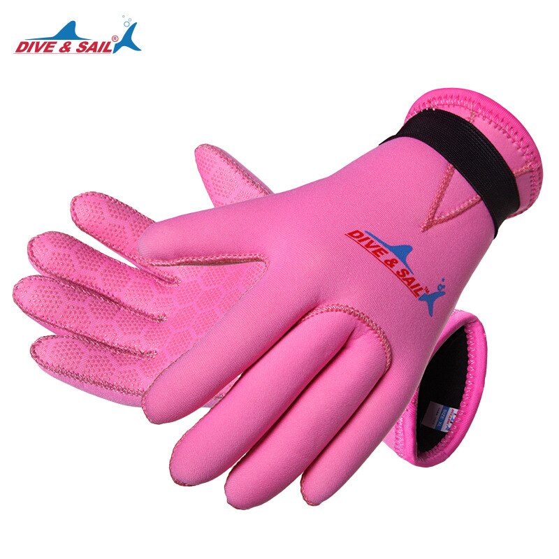 Barn neopreen handschoen 3mm hook & loop hålla varma barn simning dykning segelutrustning surfing dykning snorkling vattenhandskar: A2 / L