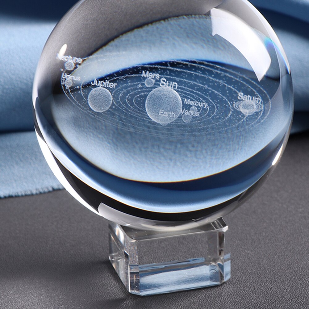 Kids Educational Solar System 3D Planets Miniature Crystal Ball Model Home Decor