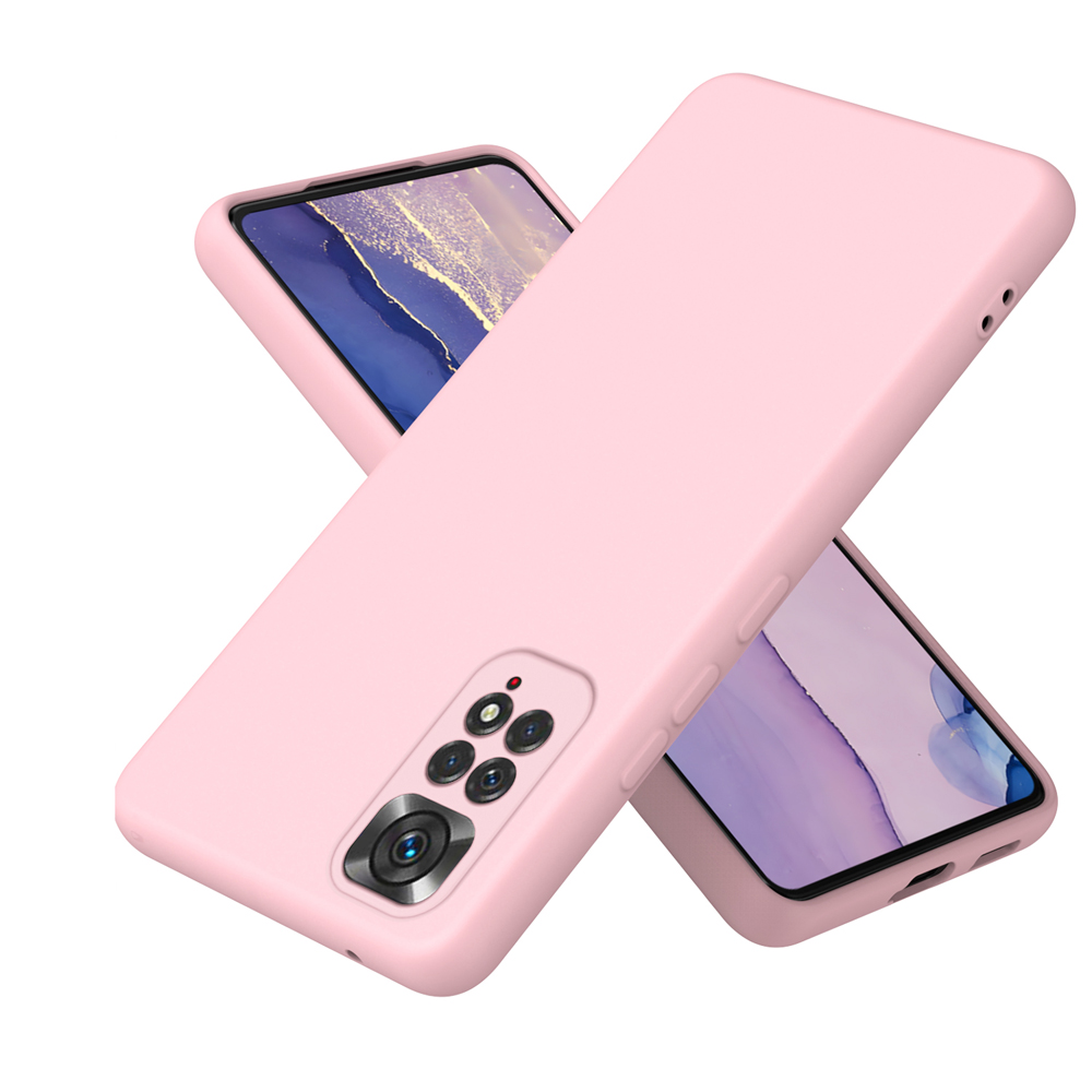 Coque en silicone liquide antichoc pour Xiaomi Redmi Note 11 Pro, 12 Pro, 4G, 5G, 11 S, 11 Pro, 2022: aluminium / Lightpink