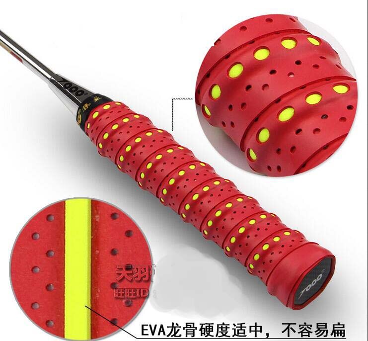 10pcs/lot PU-110 tacky feel EVA Wave grap Punched Overgrips/badminton racket/badminton racquet