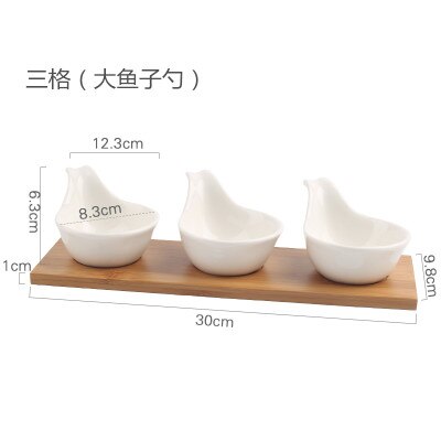 Keramik Snacks Platten mit Bambus Tablett Japan Stil Kreative Obst Platte Nachmittag Tee Tabletts Nachspeisen Platte Soße Gericht: A3