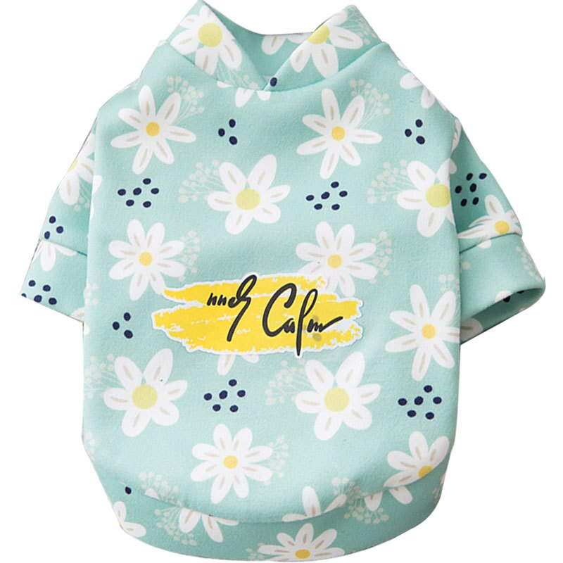 Bonito imprimir pequeno cão hoodie casaco dasiy inverno quente roupas para animais de estimação chihuahua moletom filhote de cachorro gato pulôver cães animais de estimação roupas