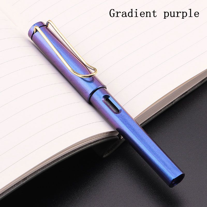 1/10Pcs/Set Pen 0.5mm Gradient Colors Signature fountain pen Black/Blue Ink School Office Pens Kids Stationery: Gradient purple 1pcs