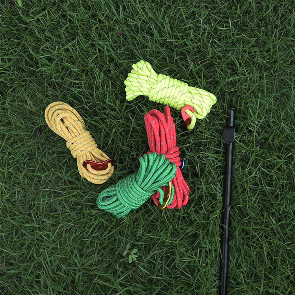 4m zoll durchmesser .4mm abspannleinen, reflektierendes zeltabspannseil, spanner für wanderleinen, abspannleinenversteller für outdoor-zelte, karabinerhaken