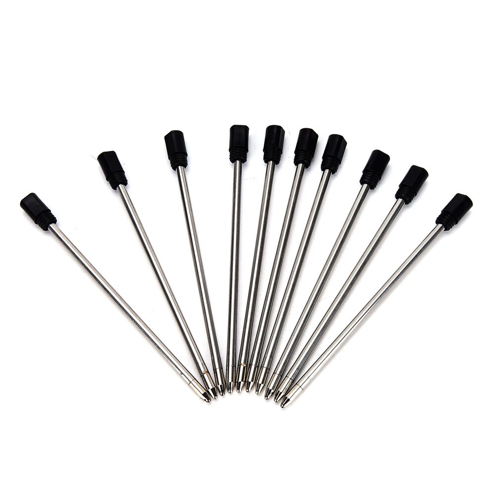 10pcs Refill 1.0mm Full Metal Core 7cm Metal Crystal Pen Refill Black Blue Ballpoint Ball Point Pen for Writing
