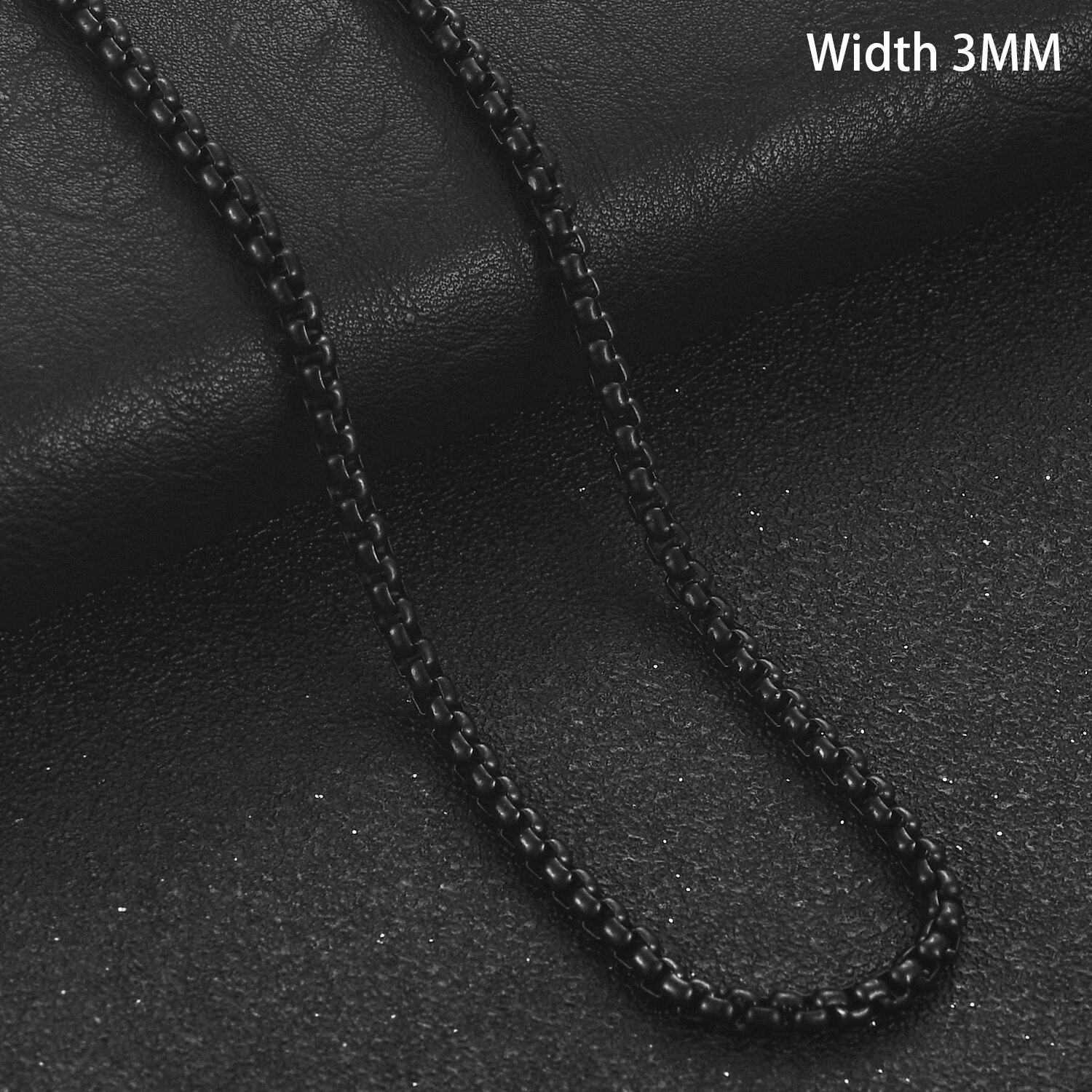 2/3/4/5mm Black Stainless Steel Chain Men's Box Chain Ladies Necklace Jewelry Bracelet: Black 3mm / 75cm  30inch
