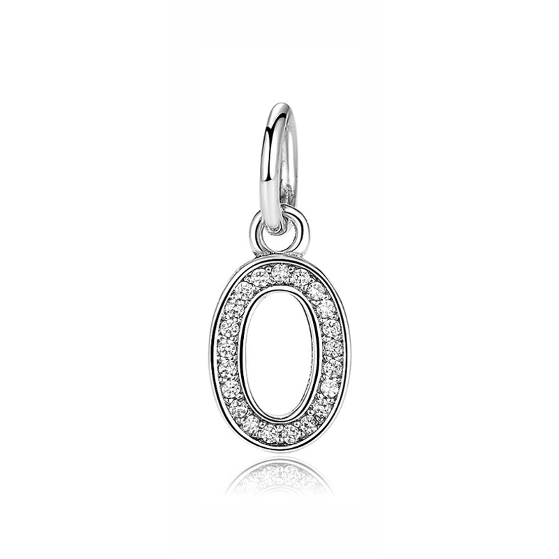 Original 100% de Plata de Ley 925 del encanto del grano de A-Z cartas colgante encantos alfabeto pulseras de las mujeres la fabricación de la joyería DIY: O