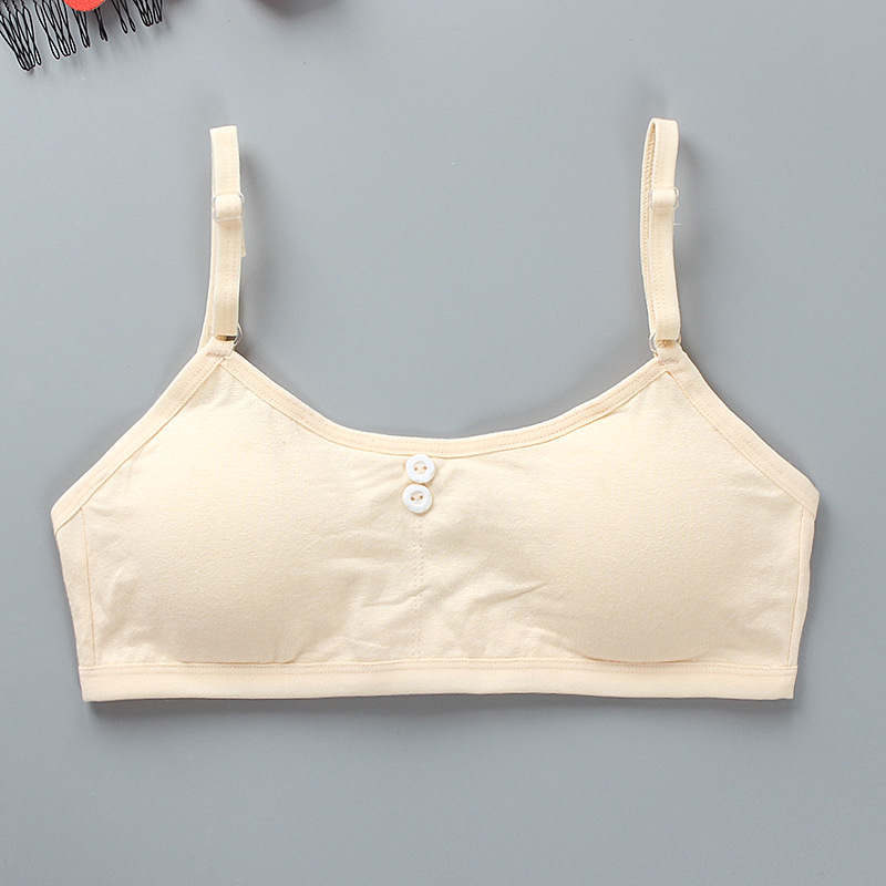 Ropa interior de algodón para niñas de 12 años, Top de entrenamiento, camiseta sin mangas, sujetador para adolescentes, 3 uds.: Skin color