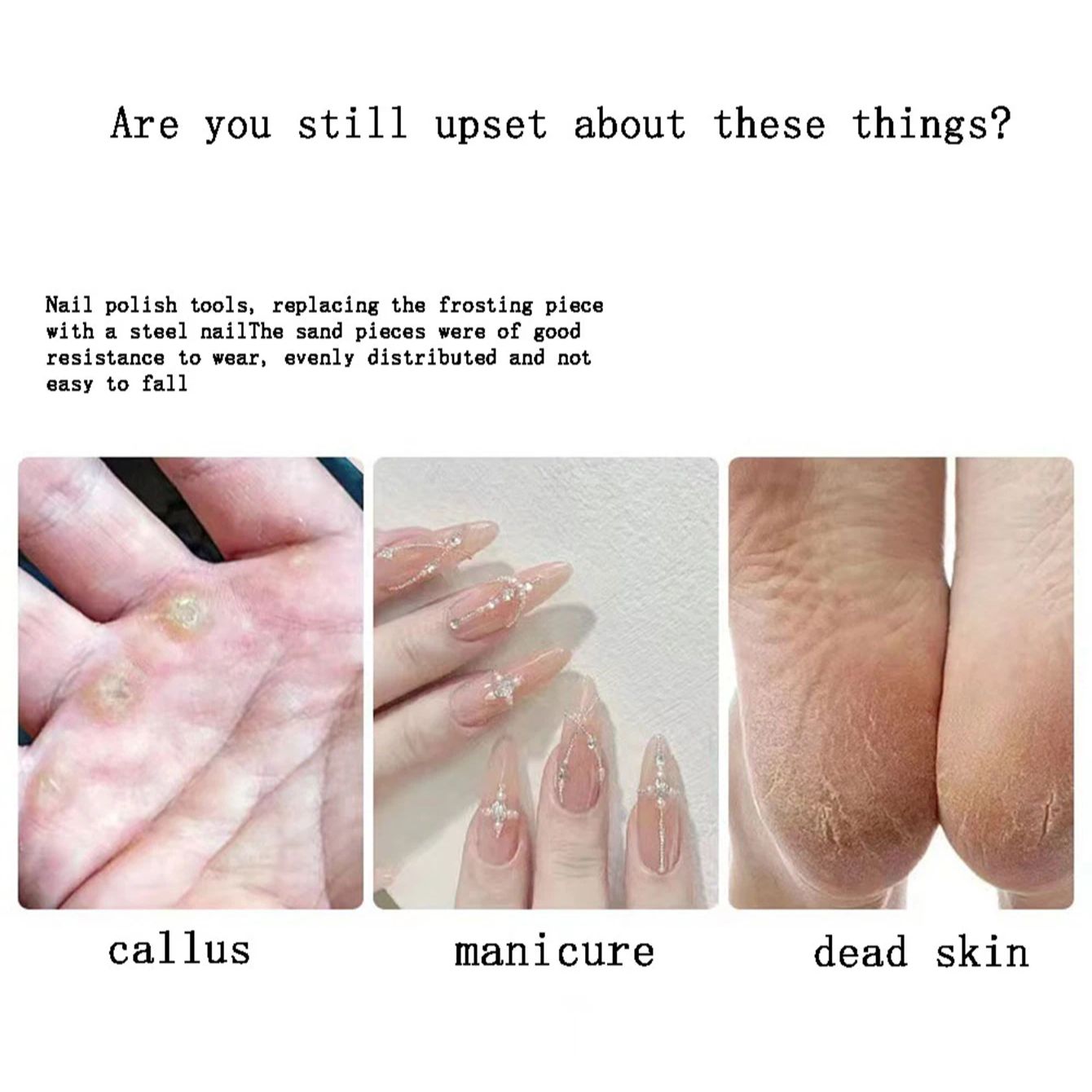 Papel de lija con boquilla de Metal para limas de pies, herramienta para quitar callos de piel muerta, herramienta de pedicura para cutículas, juego de papel de lija, 100 Uds.