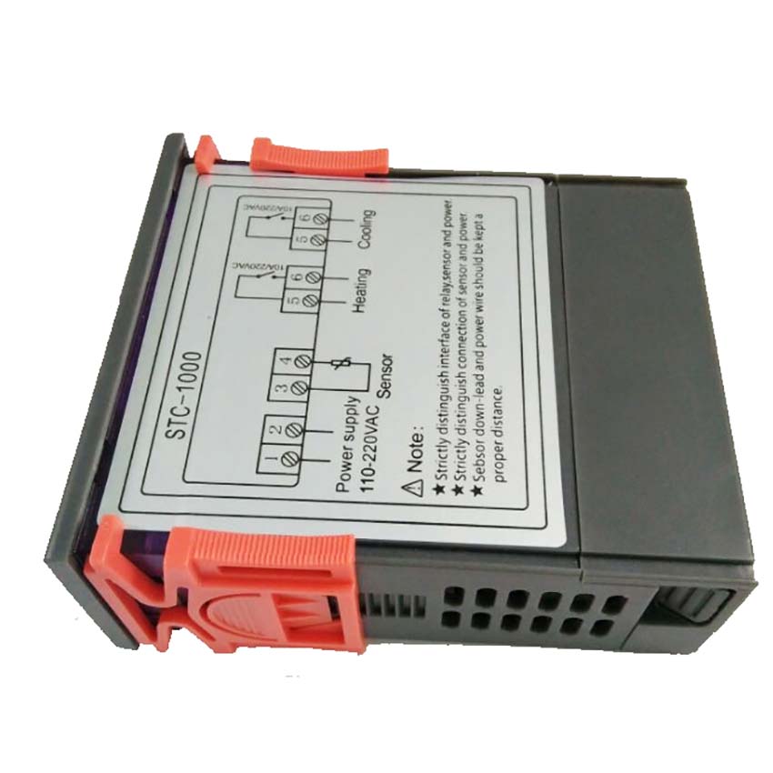 Digital temperaturregulator 12v 24v 220v kølig og varm celsius-termostat med sensor stc -1000 til køleskabsgærer