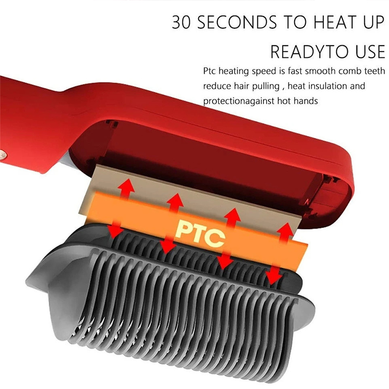 Alisador de pelo portátil para el hogar, peine rizador, calefacción a temperatura constante, herramienta antiquemaduras para el cuidado del cabello