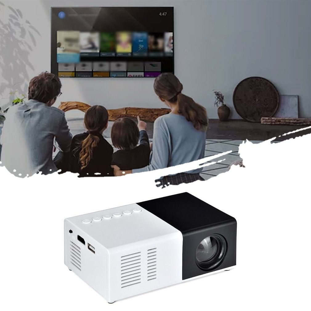 J9 Mini Projector Household Full LED Support AV CVBS HDMI-compatible-compatible USB Multimedia Interfaces Beamer Projector