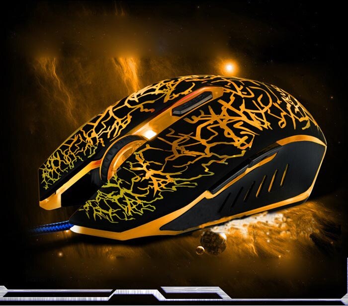 Gaming Mouse Wired Computer Mouse Gamer Colorful Crack Backlight 4000DPI Optical Mice Wired Mouse for PC Laptop