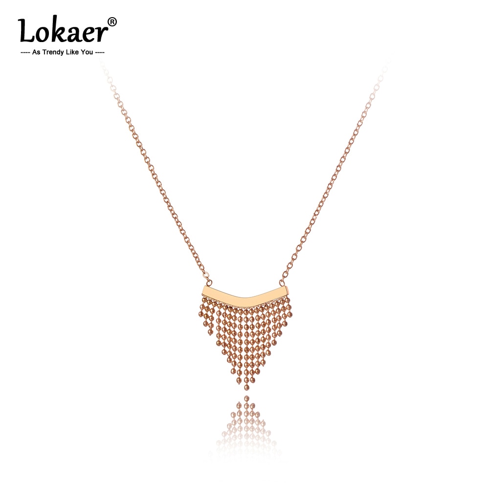 Lokaer-collar con colgante de borla geométrica Vintage para mujer, gargantilla de cadena de acero inoxidable de titanio, Original, N20128